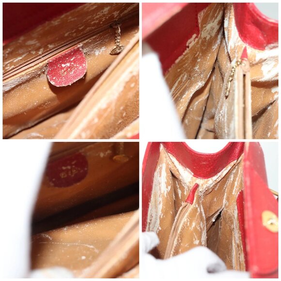 GUCCI Bamboo Hand Bag Leather Red Gold 002 2865 0260 Auth ep10194 - Picture 14 of 15